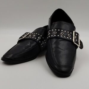 Vintage Havana Mules Slip On Size 7 Black Buckle Loafer
